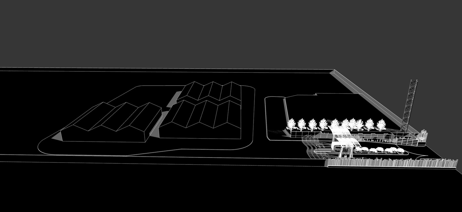 Gate to Industrial Park — Concept 1, full elevation